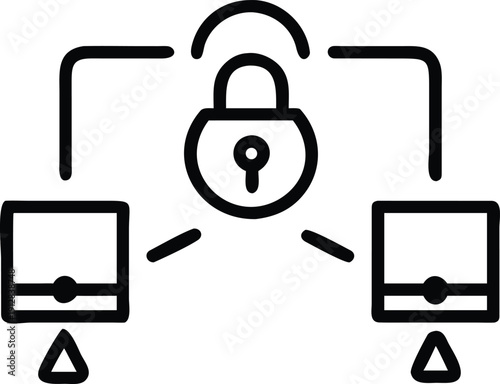 Lock and key vector icon symbol for security and protection