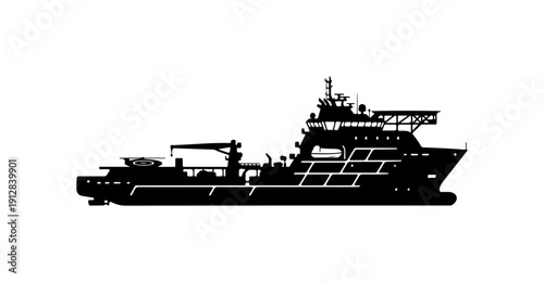 Modern Offshore Supply Vessel Vector Illustration