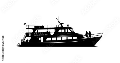 Modern Passenger Yacht Vector Illustration