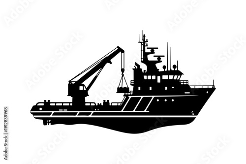Modern Supply Vessel Vector Illustration