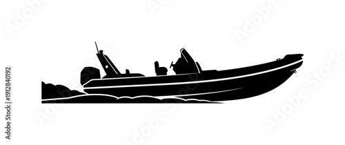 Modern Military Patrol Boat Vector Illustration