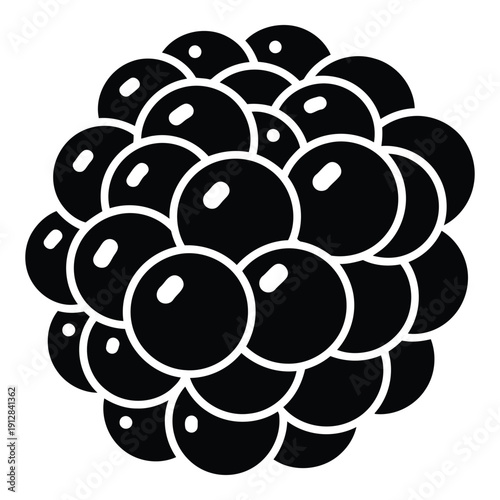 A cluster of black and white spheres forming a spherical shape with a glossy finish. isolated on white background, Vector