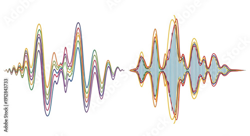 Colorful waveform illustration representing sound or audio signal analysis
