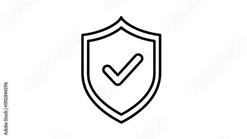 Shield with Check Mark Icon, Security and Safety Concept, Protection Symbol