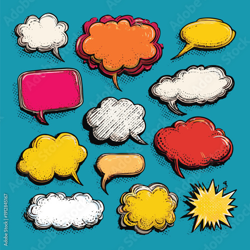 Set of comic speech bubbles. speech bubbles vector icons collection. Vector illustration