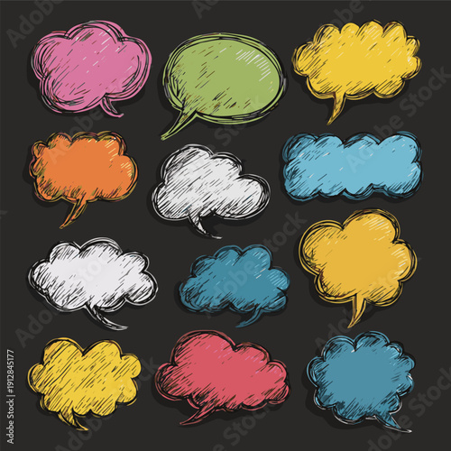 Create a differents kinds of speech bubbles vector icons collection. Vector illustration