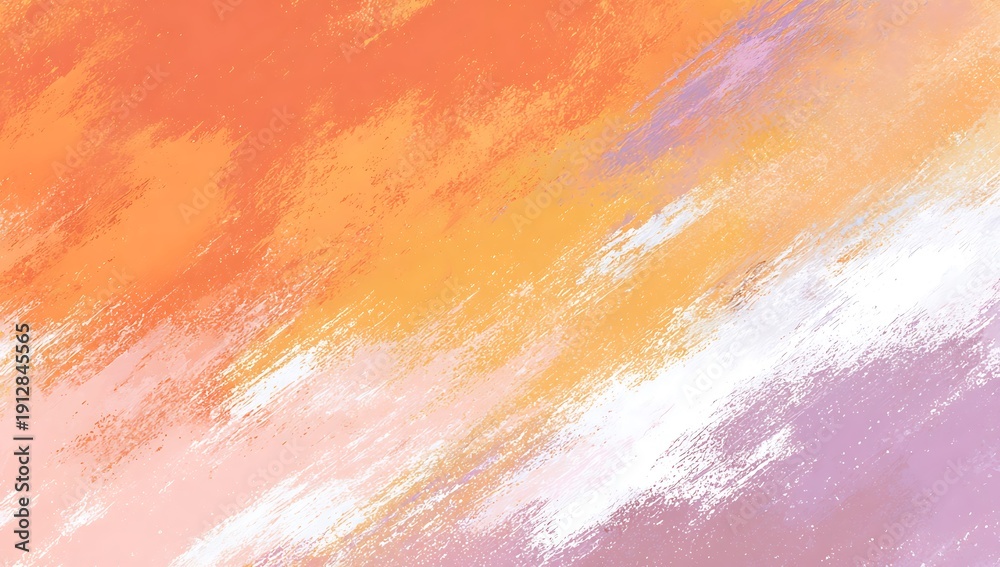 Fototapeta premium Vibrant abstract brush strokes in orange, pink, and white hues