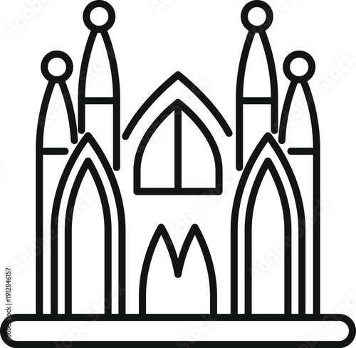 Sagrada familia church icon illustrating barcelona travel and architecture