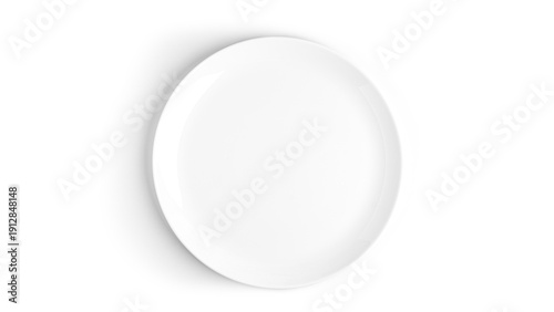 Foto White glossy plate on a white background. High quality photo