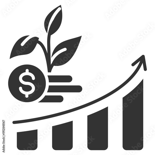 Sales Growth Glyph Icon