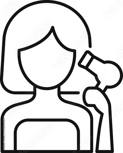 Woman drying hair, a concept of beauty, hair care, and styling