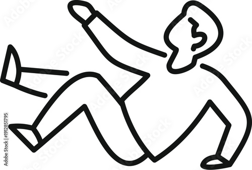 Person slipping and falling down an accident hazard
