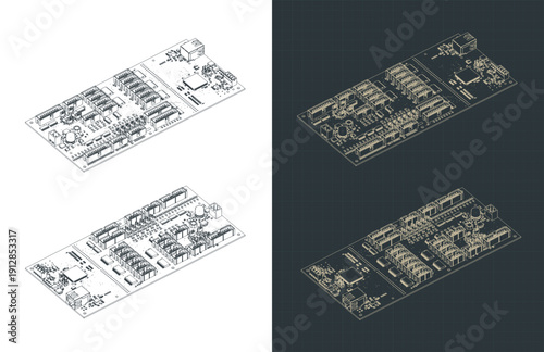 6-axis CNC controller isometric drawings
