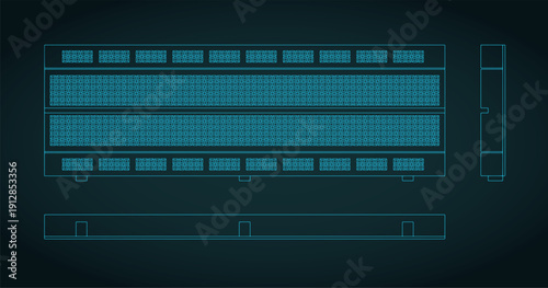 Breadboard 60 row blueprints illustration