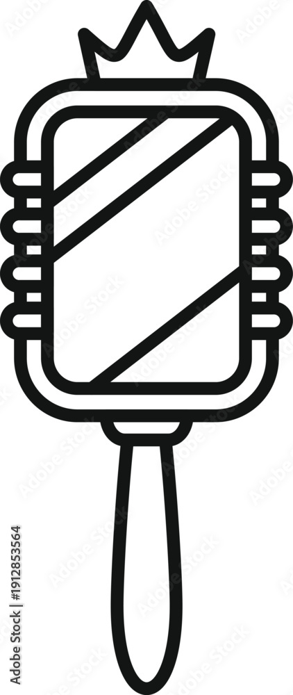 Obraz premium Hand mirror with a crown design representing vanity, beauty, and fairytale concepts