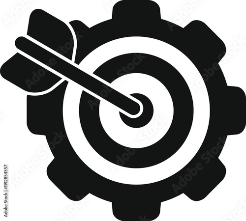 Icon representing strategy, successful business goal, and achieving objective with precision