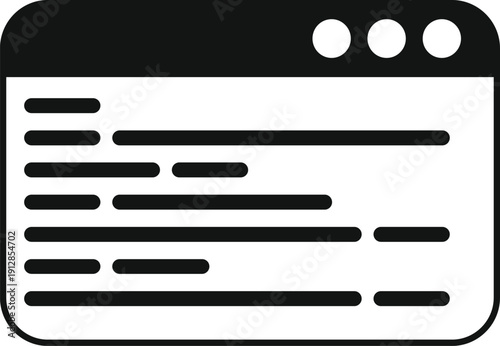 Browser window icon showing abstract code or data lines, representing programming and development