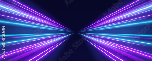 Dynamic neon lines twist like ribbons in motion, creating energetic swirls. Colors pulse vividly across the canvas. Perfect for AI and tech illustrations.