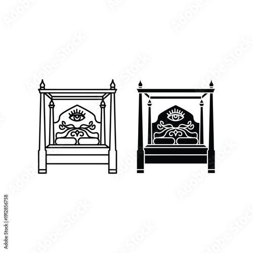 Traditional japanese buddhist altars displaying sacred relics and offerings