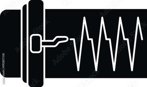 Seismograph instrument recording seismic waves on paper showing earthquake intensity