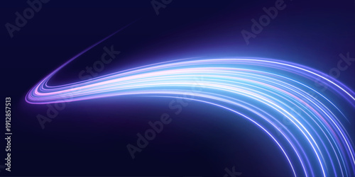Glowing wave lines ripple across a black background, simulating fast traffic flow. Neon colors intertwine dynamically. Ideal for futuristic designs.