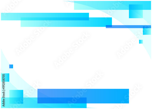 青色　フレーム　四角