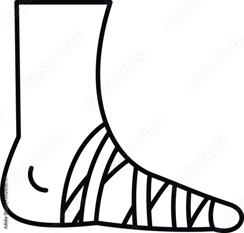 Bandaged foot icon representing injury, sprain, or first aid