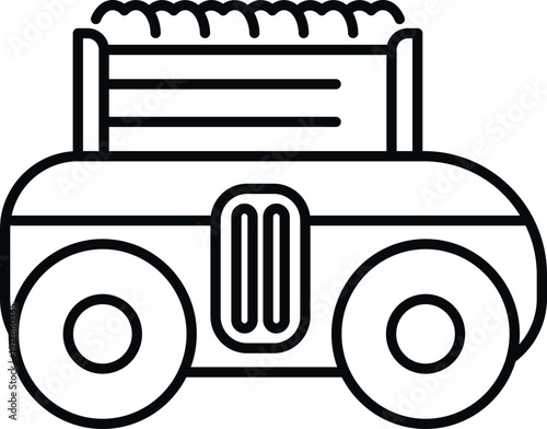 Farm tractor carting dry hay, representing harvest and agriculture