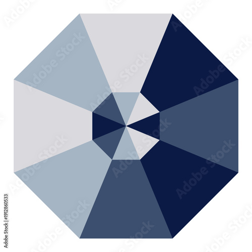 Jewelry piece in the shape of a geometric octagon in navy