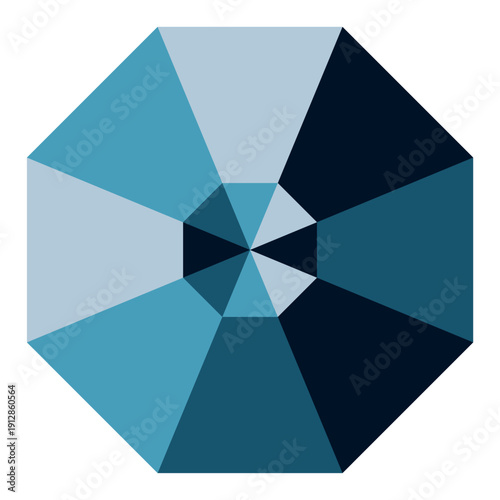 Jewelry piece in the shape of a geometric octagon in turquise