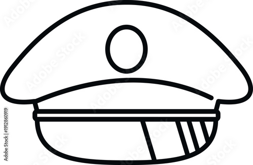 Police officer cap icon symbolizing law enforcement authority and public service