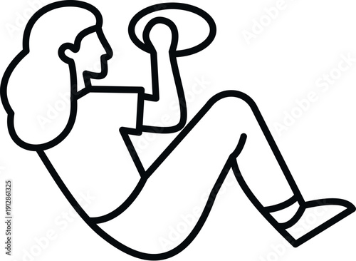 Woman performing a sit up while holding a weight for abdominal strength