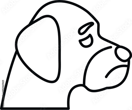 Drawing of a sad dog's face, representing emotions like sadness and depression in pets