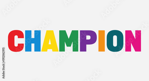 Colorful Champion Word Text