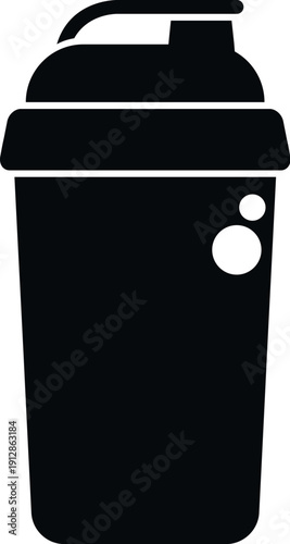 Protein shaker bottle silhouette representing fitness, nutrition, and workout supplements