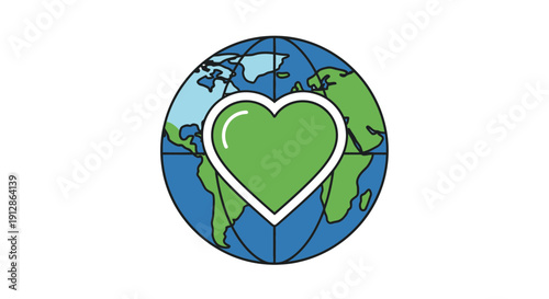 Green Heart Protecting Planet Earth Concept, Love for Nature, Environmental Care