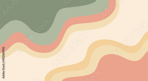 Abstract pastel waves with organic shapes and a calm mood