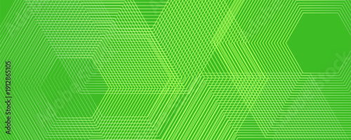 Abstract green line background with overlap shadow lights pattern. Colorful green design. Simple and modern concept abstract