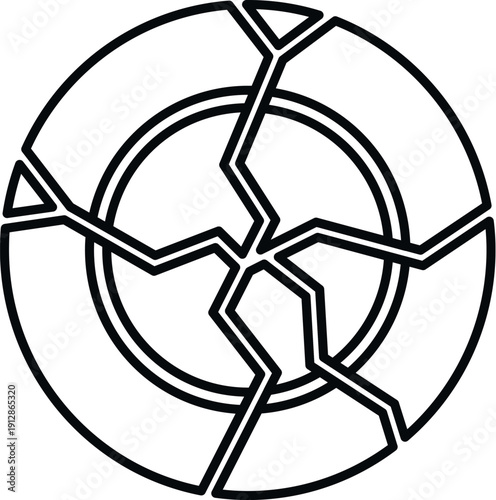 Broken ceramic plate shattering into multiple pieces, illustrating damage and fragility