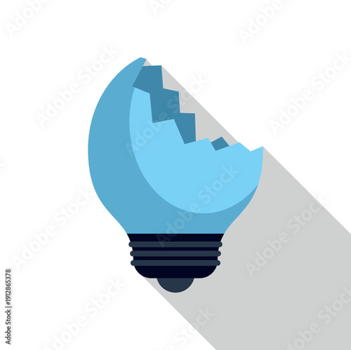 Broken light bulb icon symbolizing a failed idea and problem