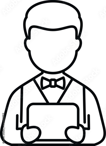 Man wearing a bow tie and vest presenting a playing surface