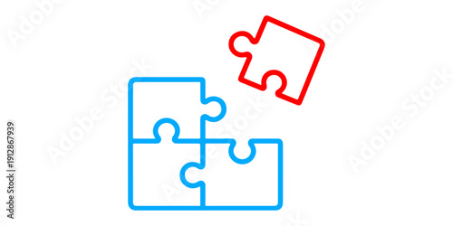 A 3d vector puzzle piece icon design representing a jigsaw solution and teamwork concept where colorful parts connect as a business symbol of success and creative problem solving