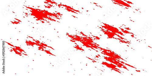 A grunge red paint splash background featuring artistic blood ink splatters and liquid drips in a textured vector illustration pattern