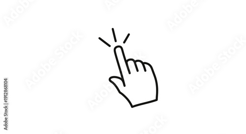 Digital click hand icon symbol of website and mobile app gesture interaction
