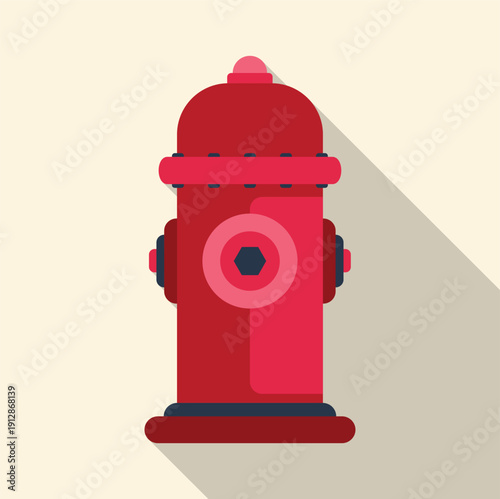 Red fire hydrant providing water for fire safety and extinguishing operations