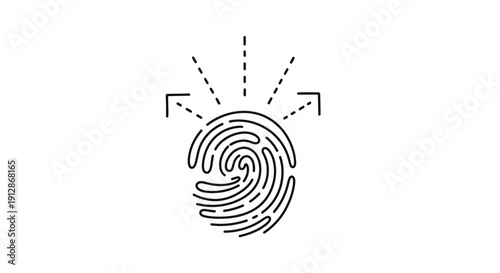 Minimalist fingerprint scan icon illustrating security authentication process effectively