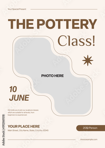 Brown And Black Pottery Class Flyer