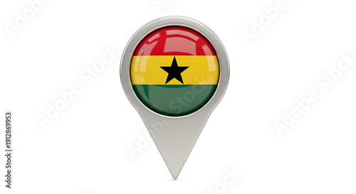 Free Download Ghana flag icon on a map pin, symbolizing location and identity - GFXLoad