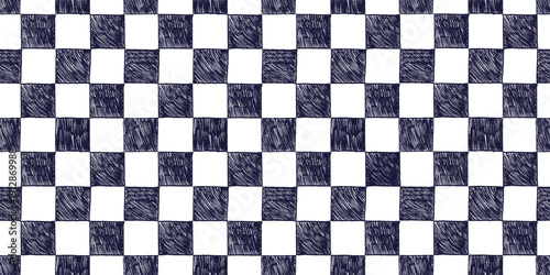 Chessboard Hand drawn seamless texture art pattern