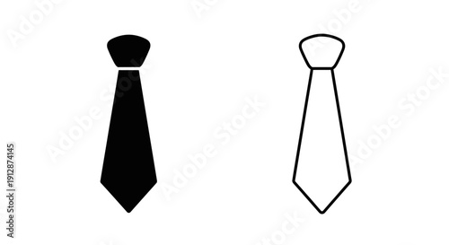 Black and white tie designs for fashion and business, minimalist tie illustrations Vector